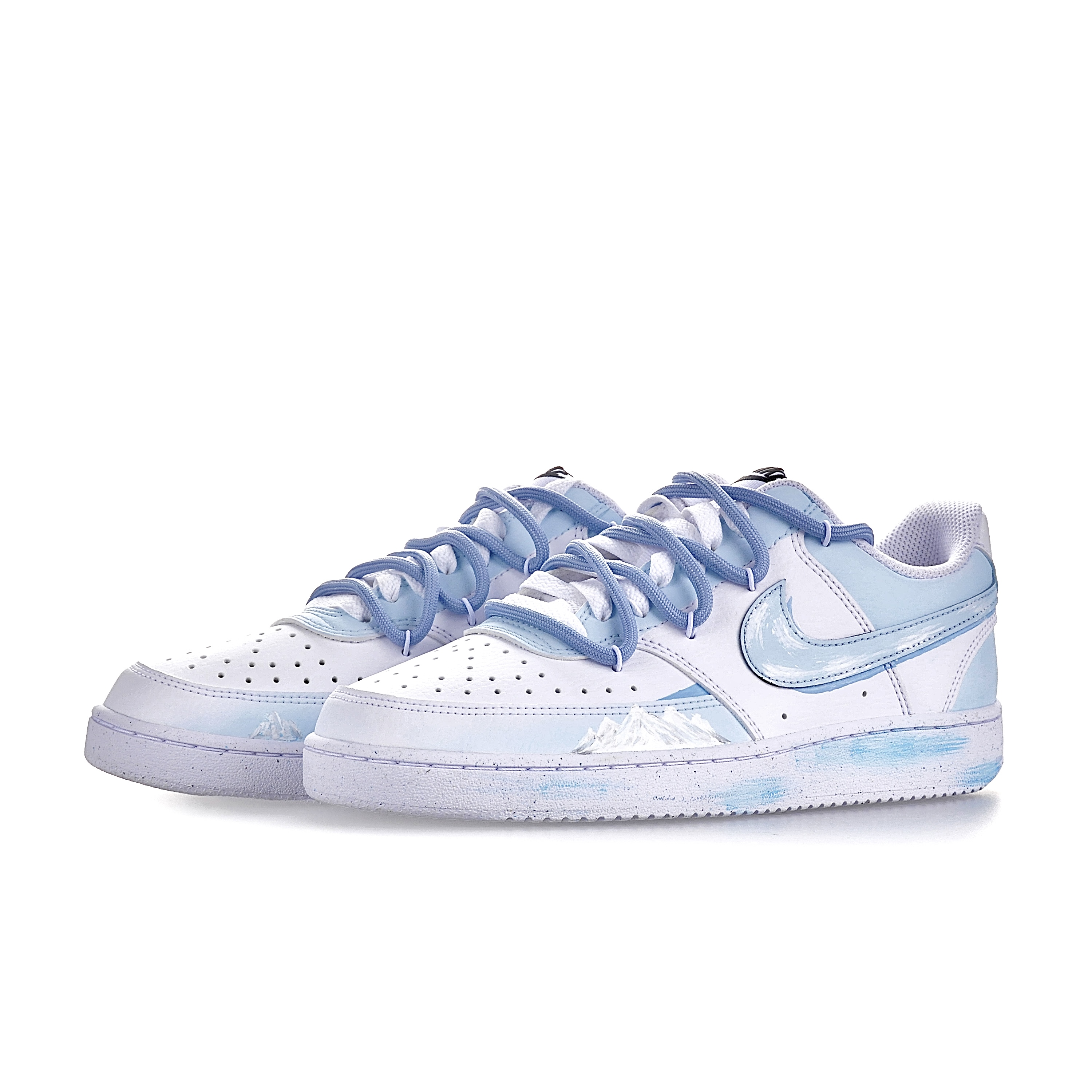 Nike Court Vision 1 Ice Blue Snowfield Hey!u! Anti-Slip Wear-Resistant Low-Top Skateboard Shoes Men's White Blue купить в интернет-магазине Yoocart с быстрой доставкой по России.