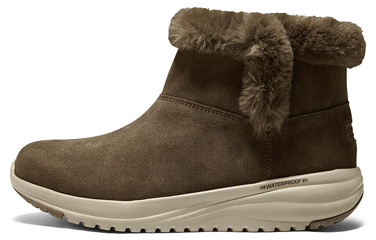 Skechers ON THE GO STELLAR Warm And Wear-Resistant Short Mid-Calf Snow Boots Women's Chocolate