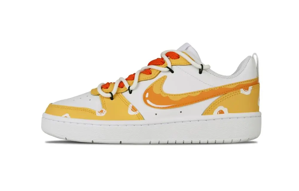 Nike Court Vision 1 Runny Nonsense Abrasion Resistant Low top Skateboard Shoes Unisex Yellow White