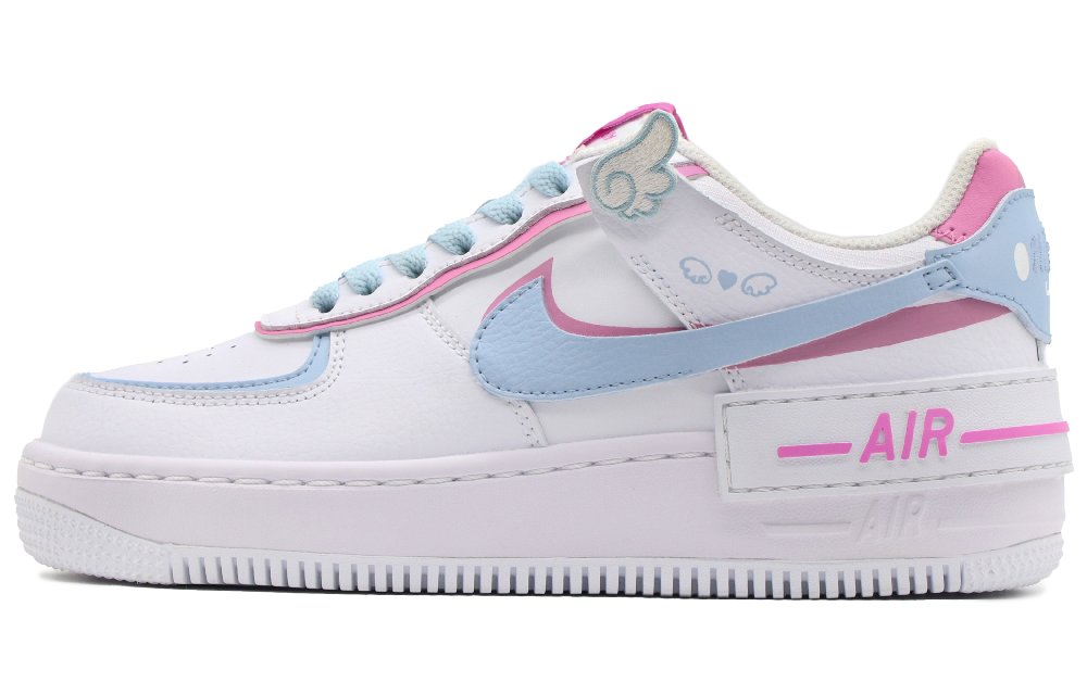 Nike Air Force 1 Skateboard Shoes Women's Mid-Top Blue/Pink