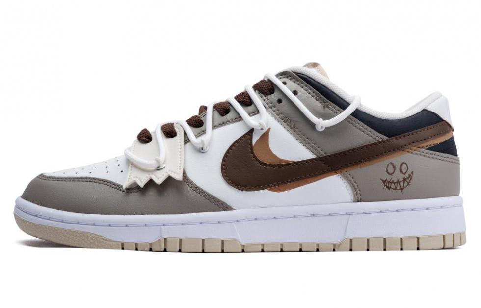 Nike Dunk Low Low-Top Skateboard Shoes Men's White Umber