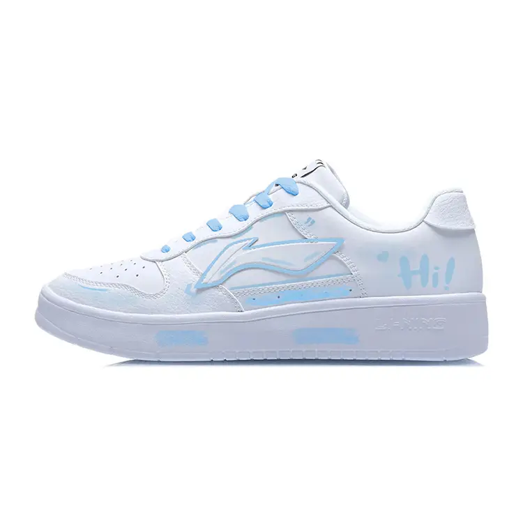LiNing Pontoon Boats Coverage Slip Resistant Cushioning Low top Skateboard Shoes Men's White Blue