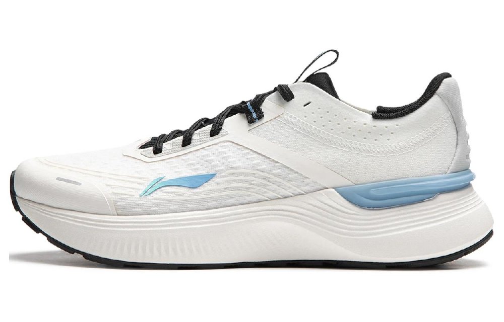 LiNing Light And Shadow Element Anti Slip Wear Resistant Low Top Casual Running Shoes Men's White Blue