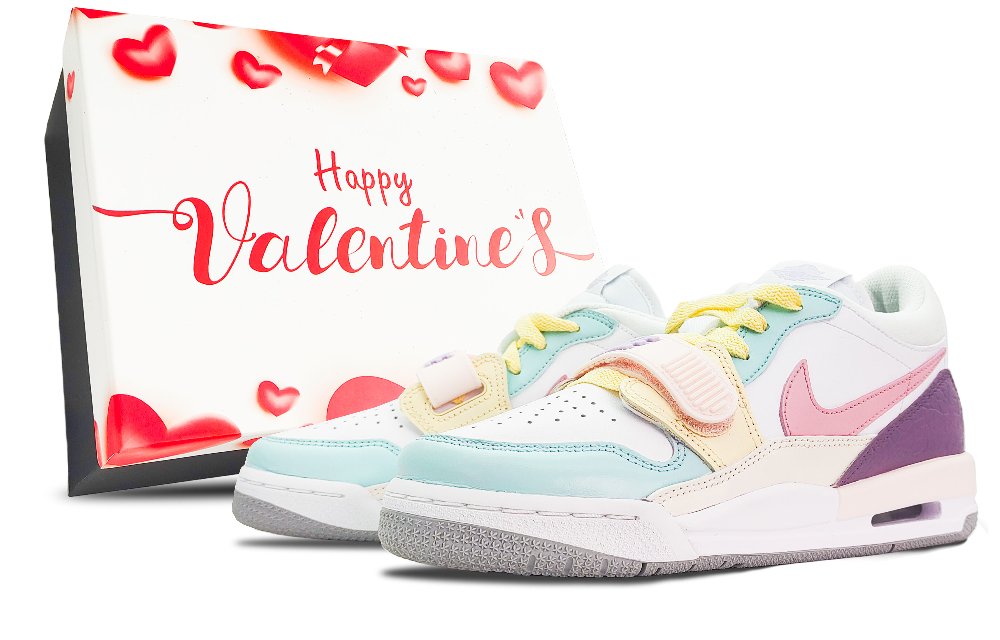 Jordan Legacy 312 Cushioning Wear-Resistant Low-Top Vintage Basketball Shoes GS Pink White