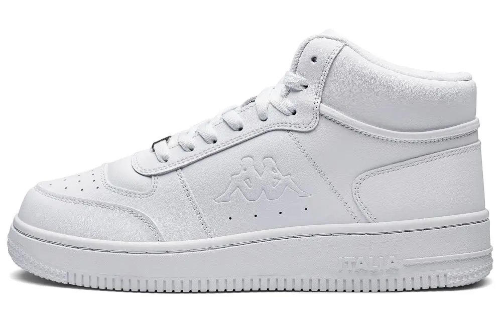 Kappa Back to Back Coverage Slip Resistant And Abrasion Resistant High top Skateboard Shoes Unisex White