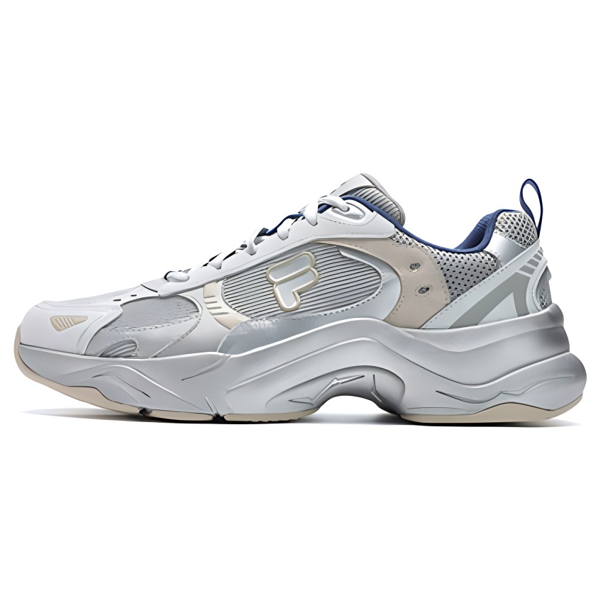 FILA FUSION Unique Y2K Vintage Running Shoes Wear-Resistant Low-Top Chunky Sneakers Men's Silver Gray