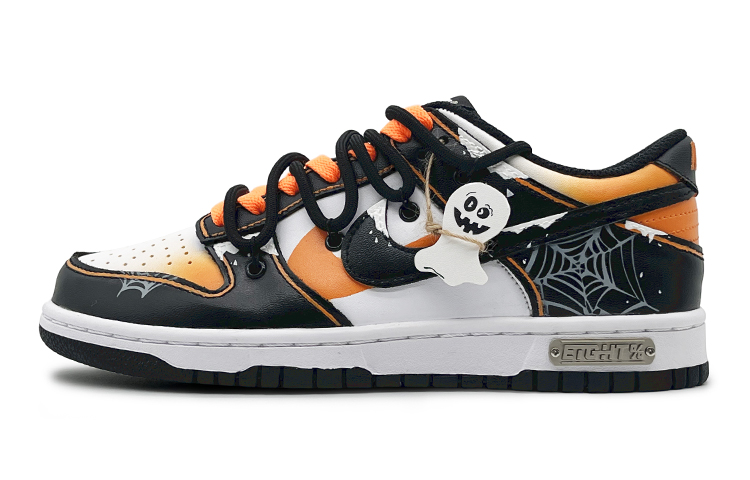 Nike Dunk Anti-Slip And Wear-Resistant Lightweight Low-Top Skateboard Shoes GS Black Orange