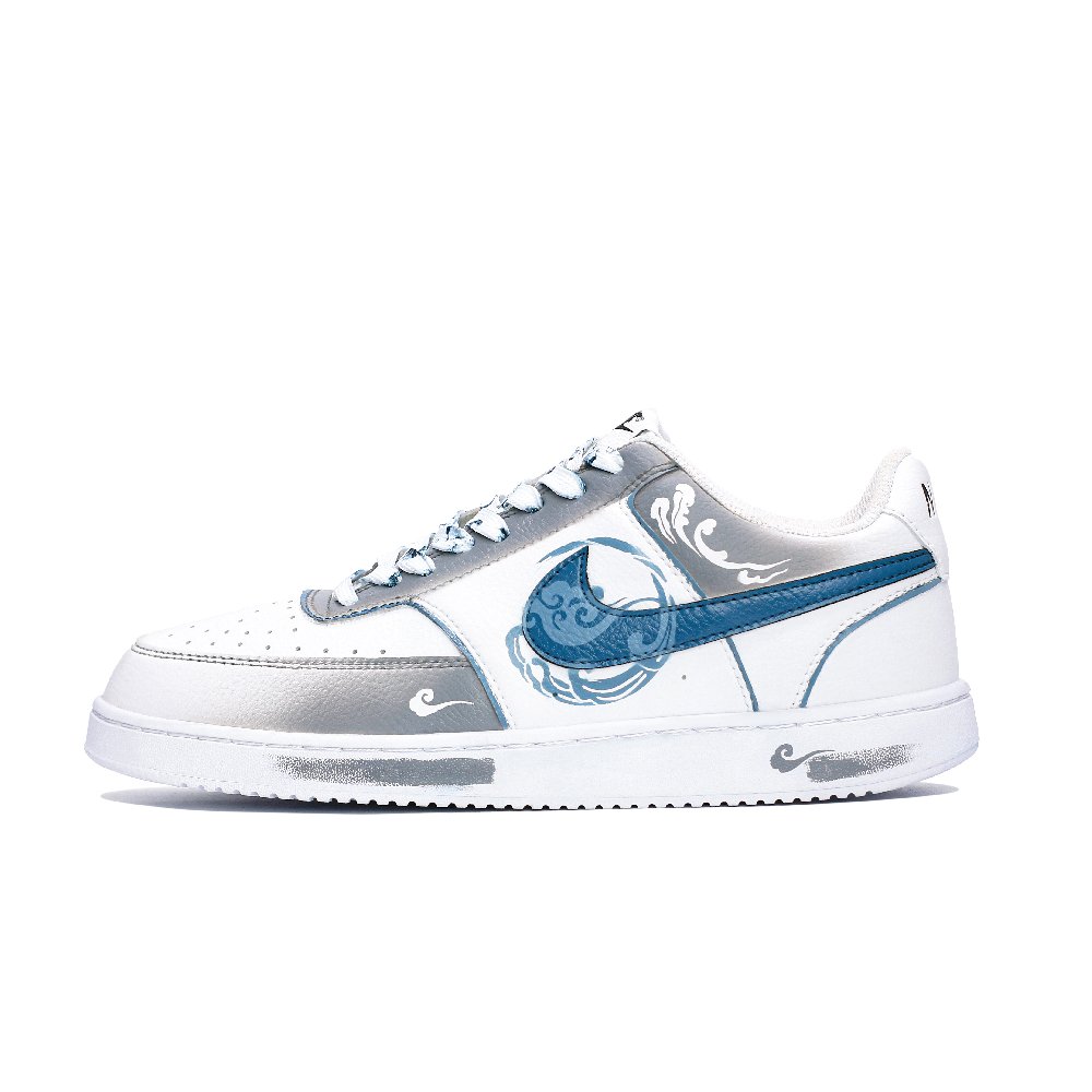 Nike Court Vision Wear-Resistant Lightweight And Balanced Low-Top Skateboard Shoes Men Blue Gray White