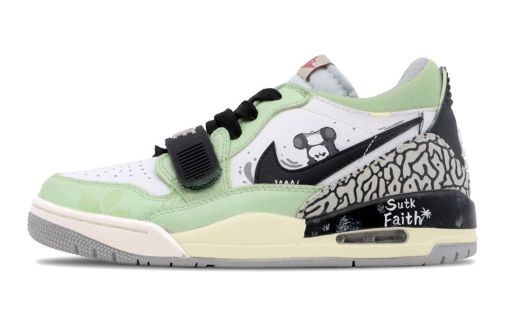 Jordan Legacy 312 Low-Top Vintage Basketball Shoes GS Black Green