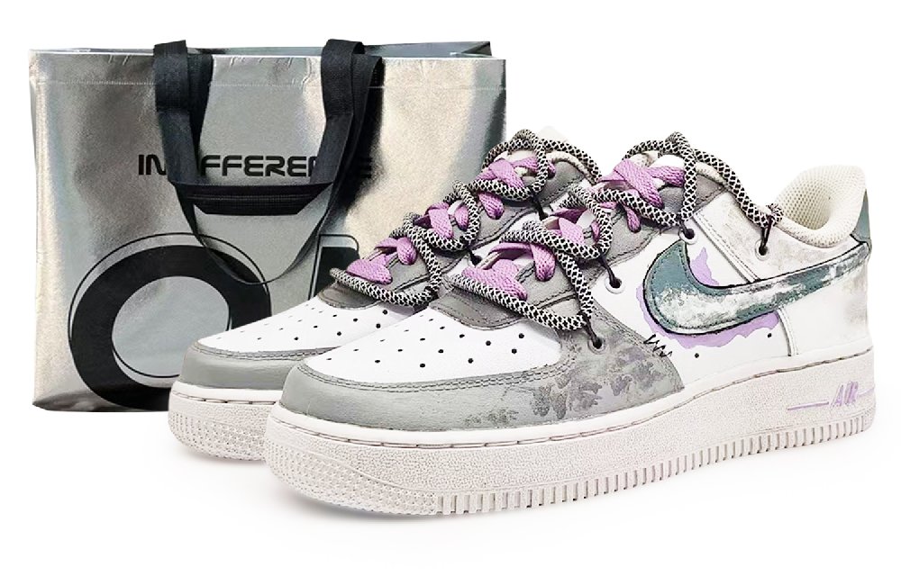 Nike Air Force 1 EIGHT% No. 9 Coverage Thermal Abrasion Resistant Low Top Skateboard Shoes Unisex Purple
