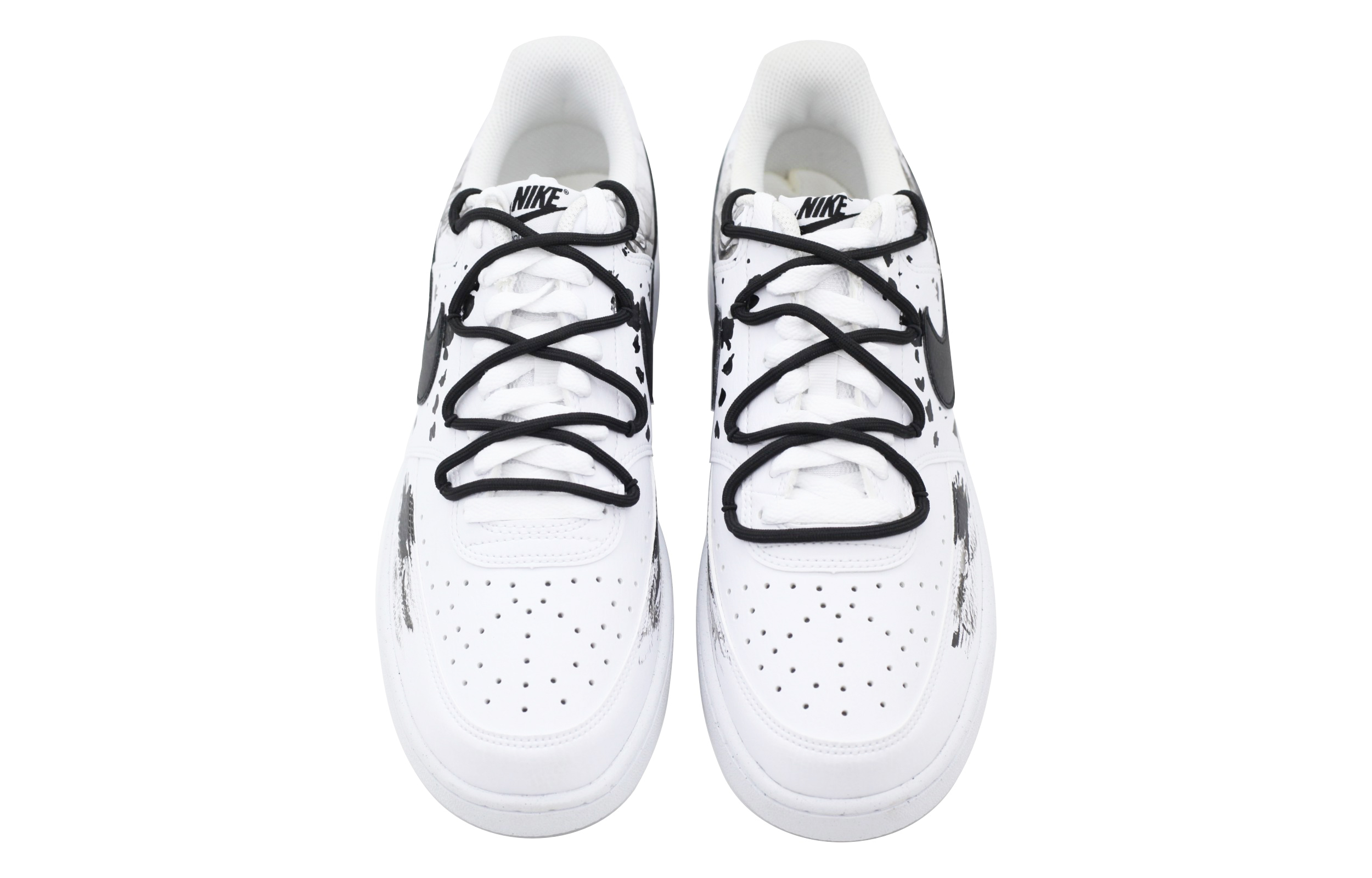 Nike Court Vision Low Anti-Slip Wear-Resistant Low-Top Skateboard Shoes Men's Black White