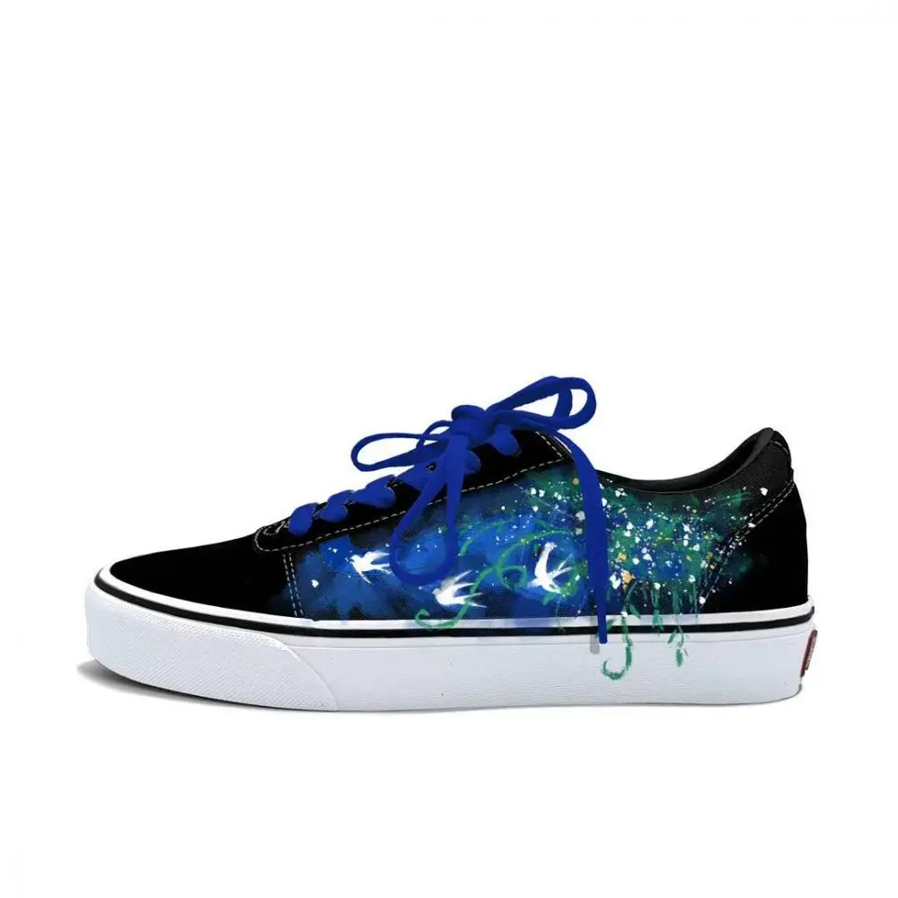 Vans Ward Abrasion Resistant Low top Skateboard Shoes Women's Blue Green