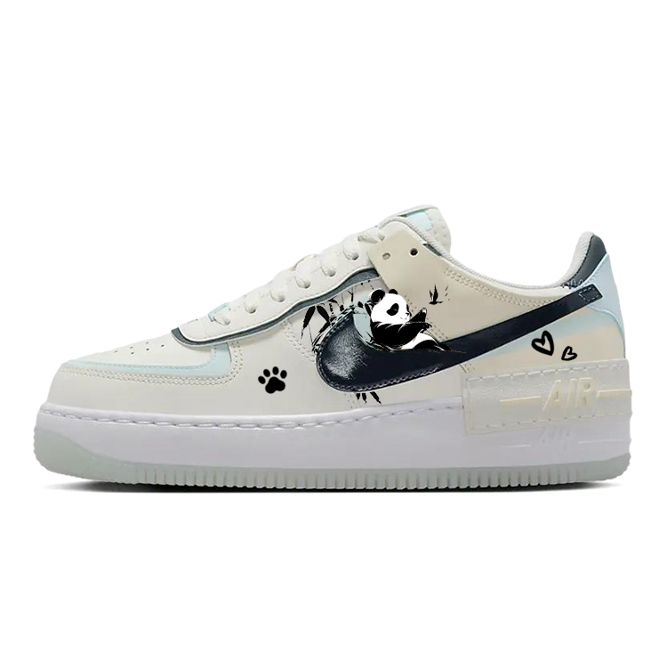 Nike Air Force 1 Anti-Slip And Wear-Resistant Lightweight Low-Top Skateboard Shoes Women's Beige Blue