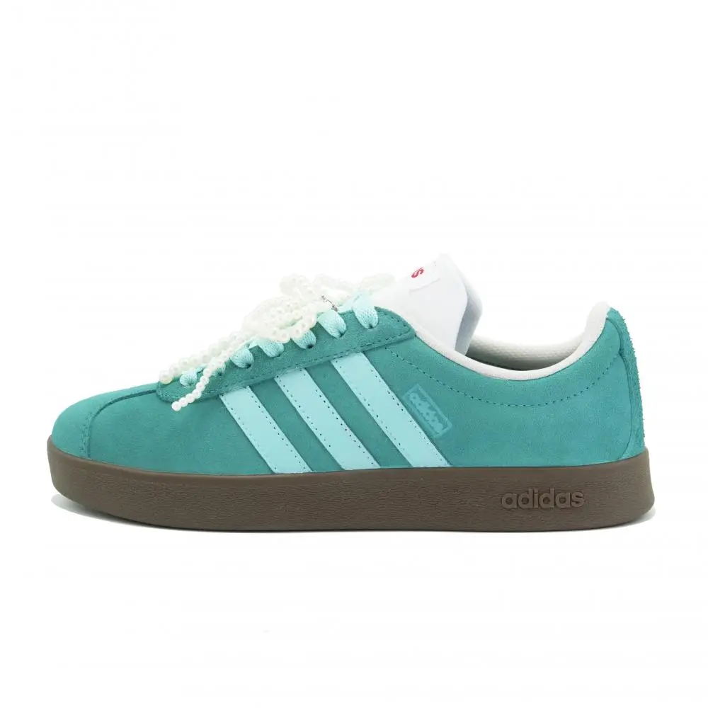 Adidas VL COURT 2.0 Letter From The Island Abrasion Resistant Low Top Skateboard Shoes Unisex Lake Green