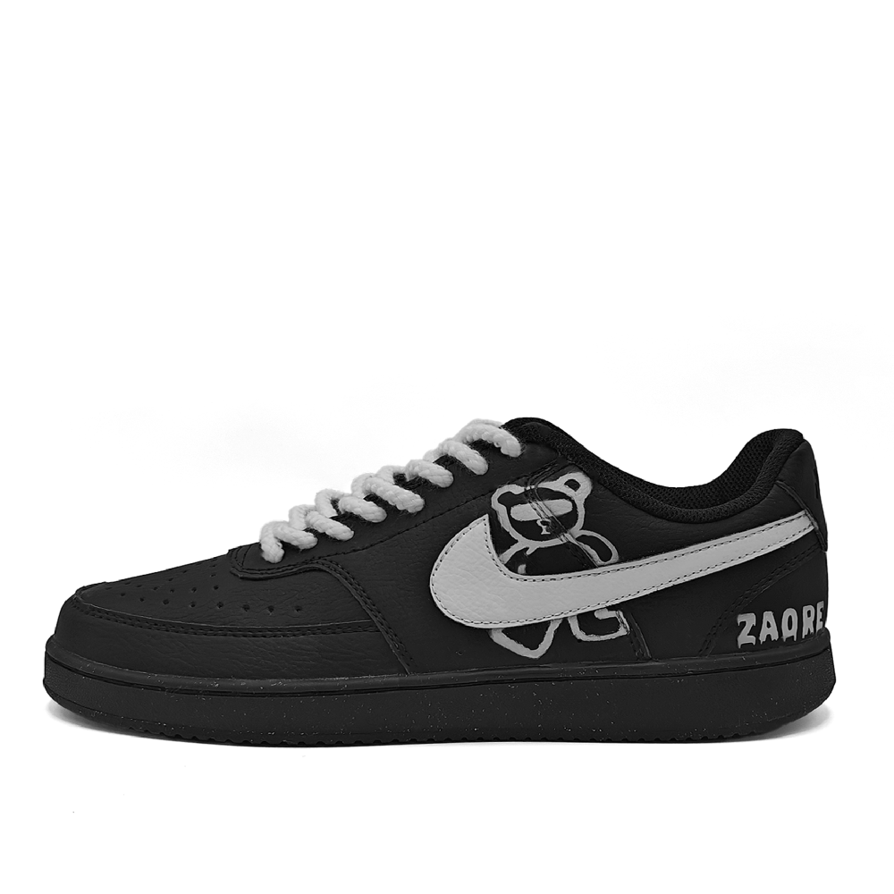 Nike Court Vision Slip-Resistant Lightweight Breathable Low-Top Skateboard Shoes Unisex Black