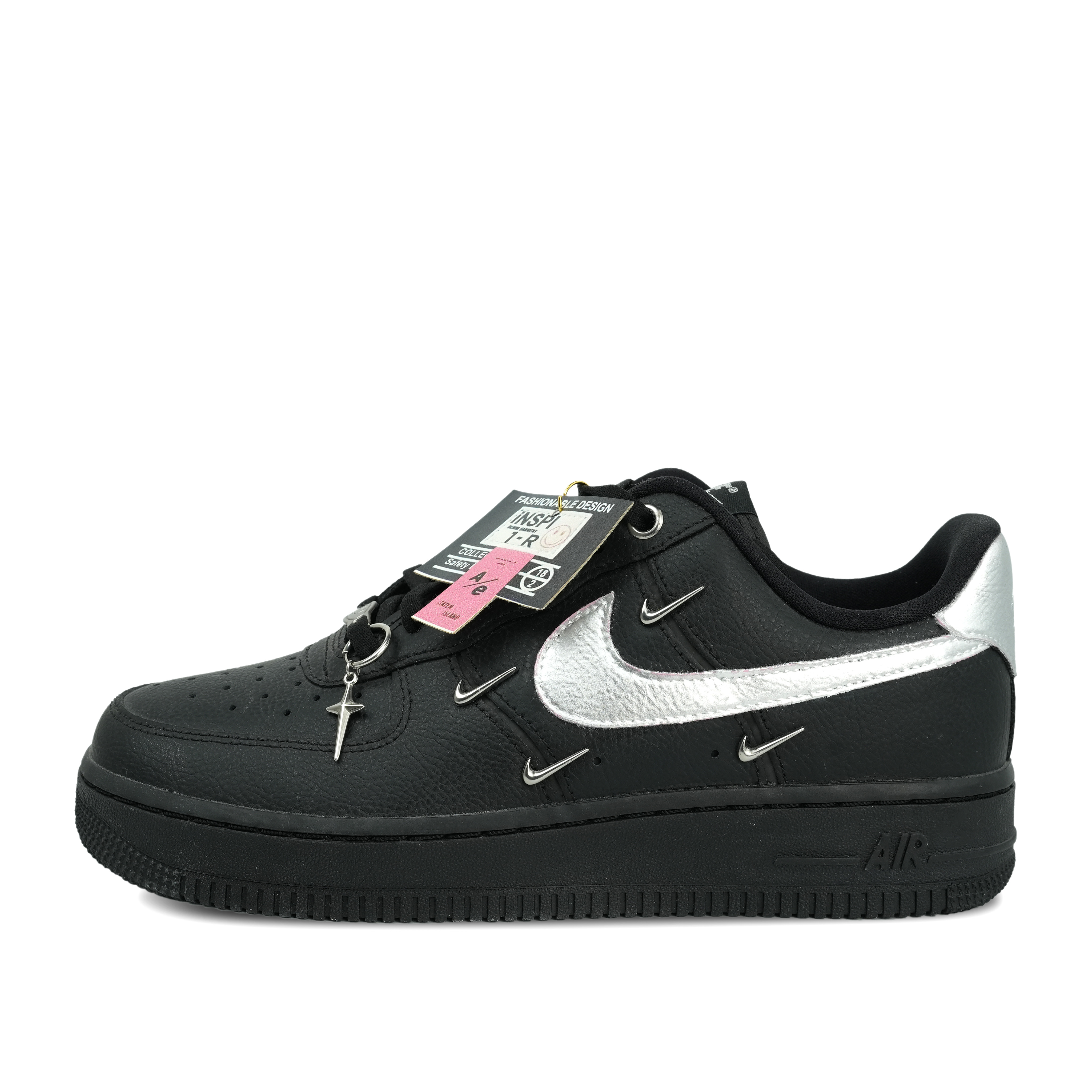 Nike Air Force 1 Octopus Party, Silver Lightning Cushioning Low top Skateboard Shoes Unisex Black Silver