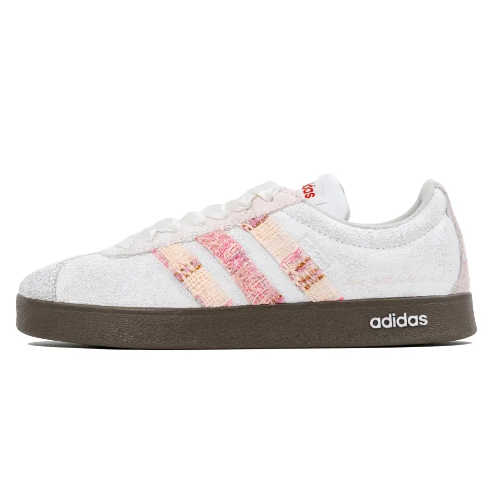 Adidas VL COURT 2.0 Abrasion Resistant Low top Skateboard Shoes Unisex Pink White