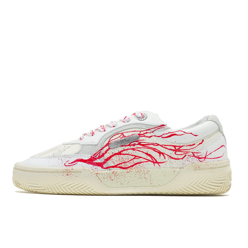Anta Owen Hélà TRIBE Anti Slip Wear Resistant Low Top Skateboard Shoes Men's White Red