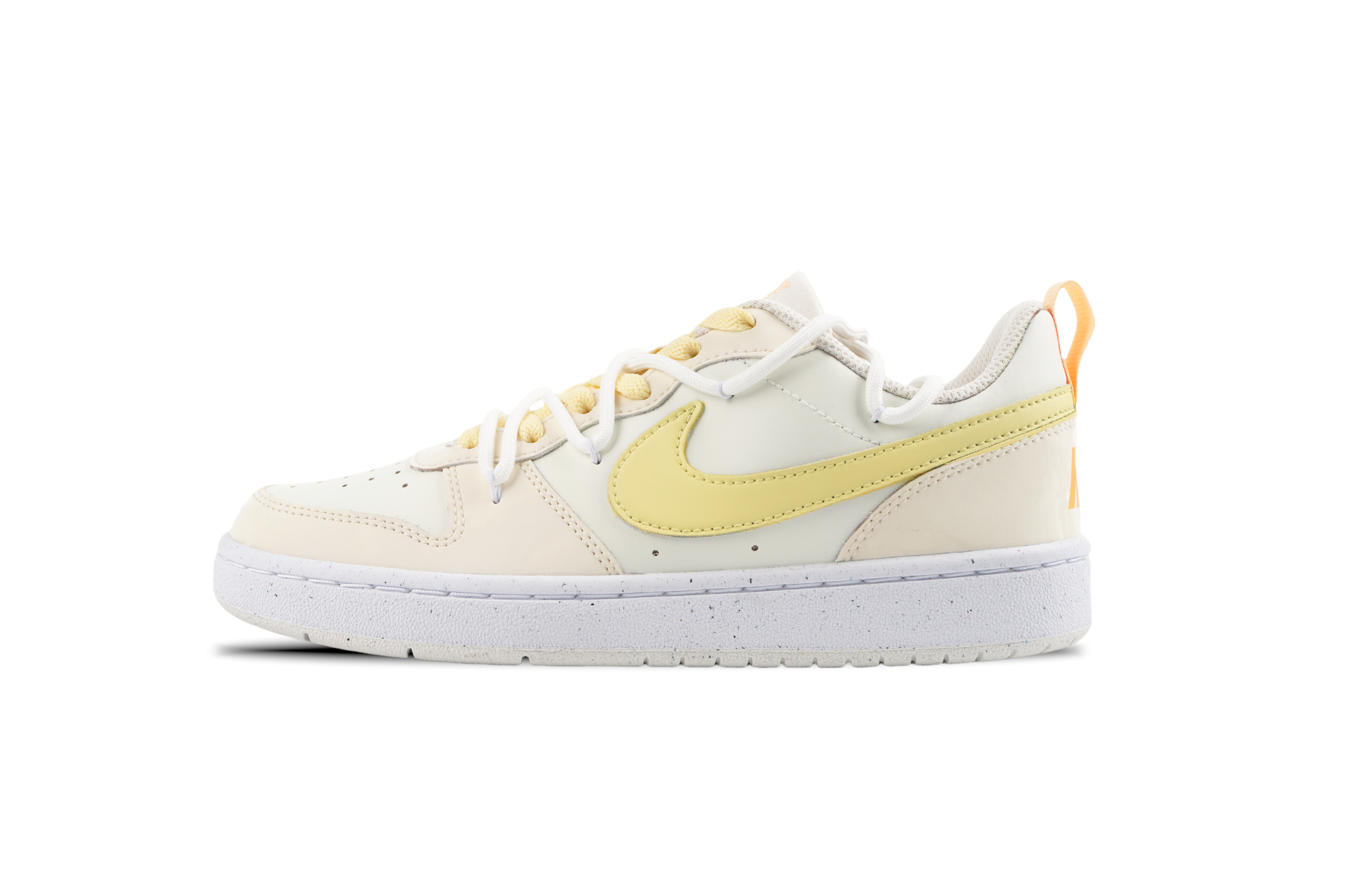 Nike Court Borough Slip Resistant Abrasion Resistant Low top Skateboard Shoes GS White Yellow