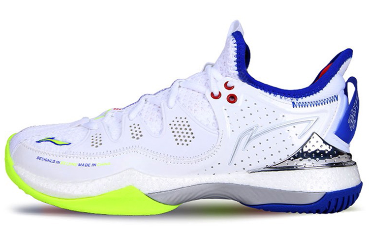 LiNing Battle Halberd 3 Cushioned Slip Resistant Abrasion Resistant Breathable Low Top Badminton Shoes Unisex White