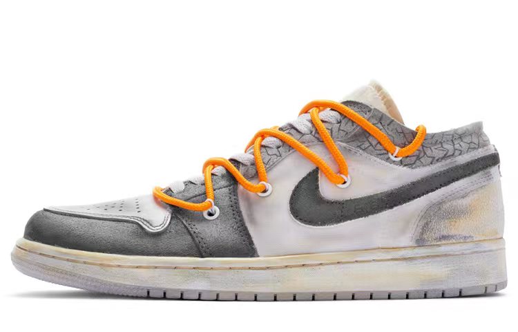 Jordan Air Jordan 1 Low Volcano Low-Top Vintage Basketball Shoes Men's Ecru Gray