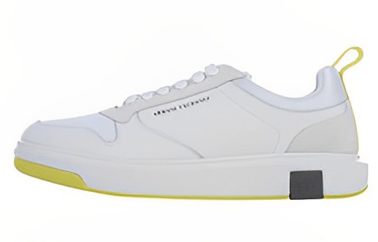 ARMANI EXCHANGE Stylish Skateboarding Shoes Men's White Yellow