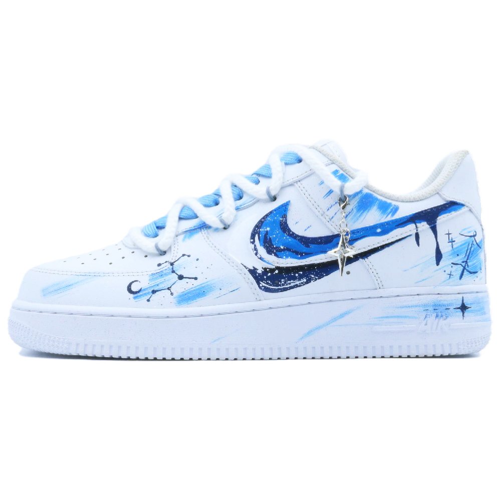 Nike Air Force 1 Non-slip Lightweight Low-Top Skateboard Shoes Men's Blue White