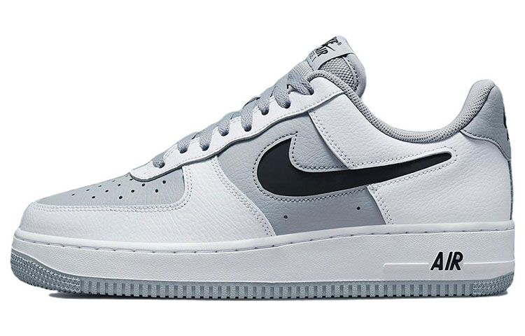 Nike Air Force 1 Low Cut Out White Grey Black Swoosh