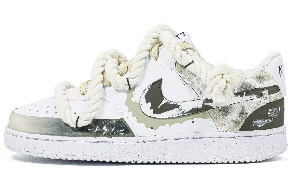 Nike Court Vision Low Skateboard Shoes Unisex Low Top White/Green