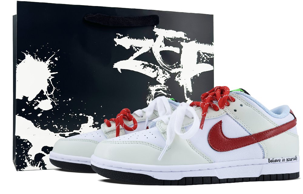 Nike Dunk Cushioning Wear-Resistant Low-Top Skateboard Shoes GS Cream Yellow