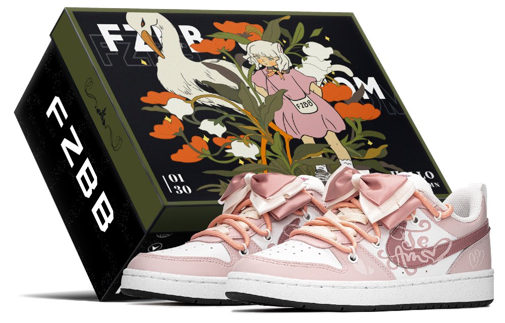 Nike Court Borough Low Top Skateboard Shoes GS Pink Beige