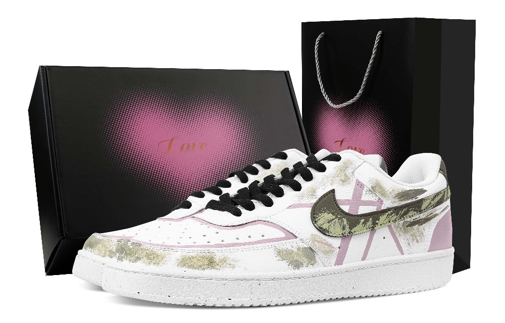 Nike Court Vision 1 Mist Action Abrasion Resistant Low Top Skateboard Shoes Men's Army Green