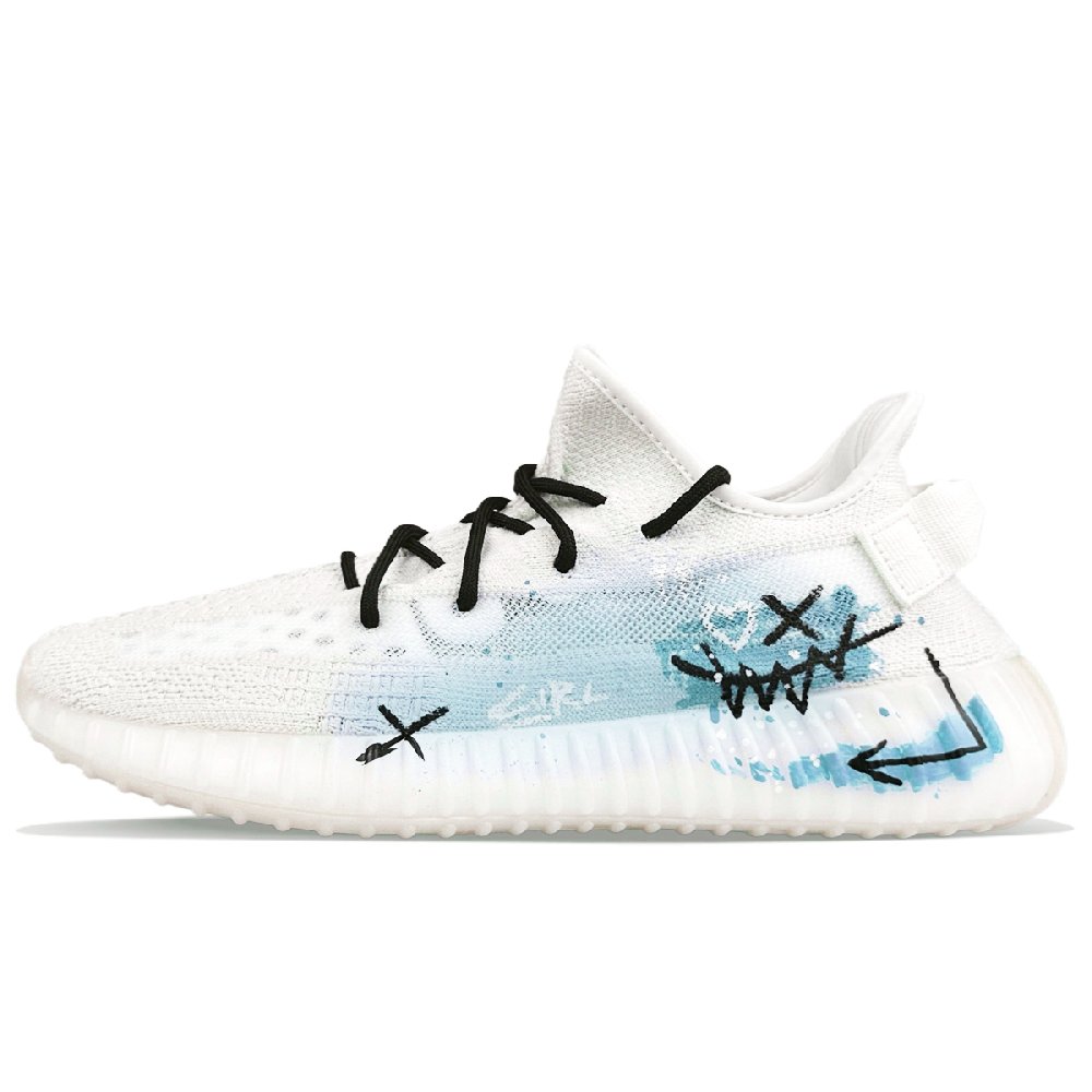 Adidas Originals Yeezy Boost 350 V2 Abrasion Resistant Low Top Casual Shoes Unisex White