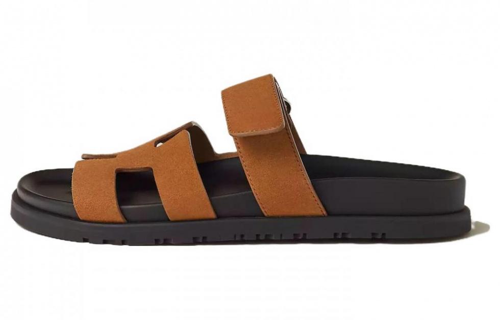 HERMES Chypre Slide Slippers Women's Natural Color