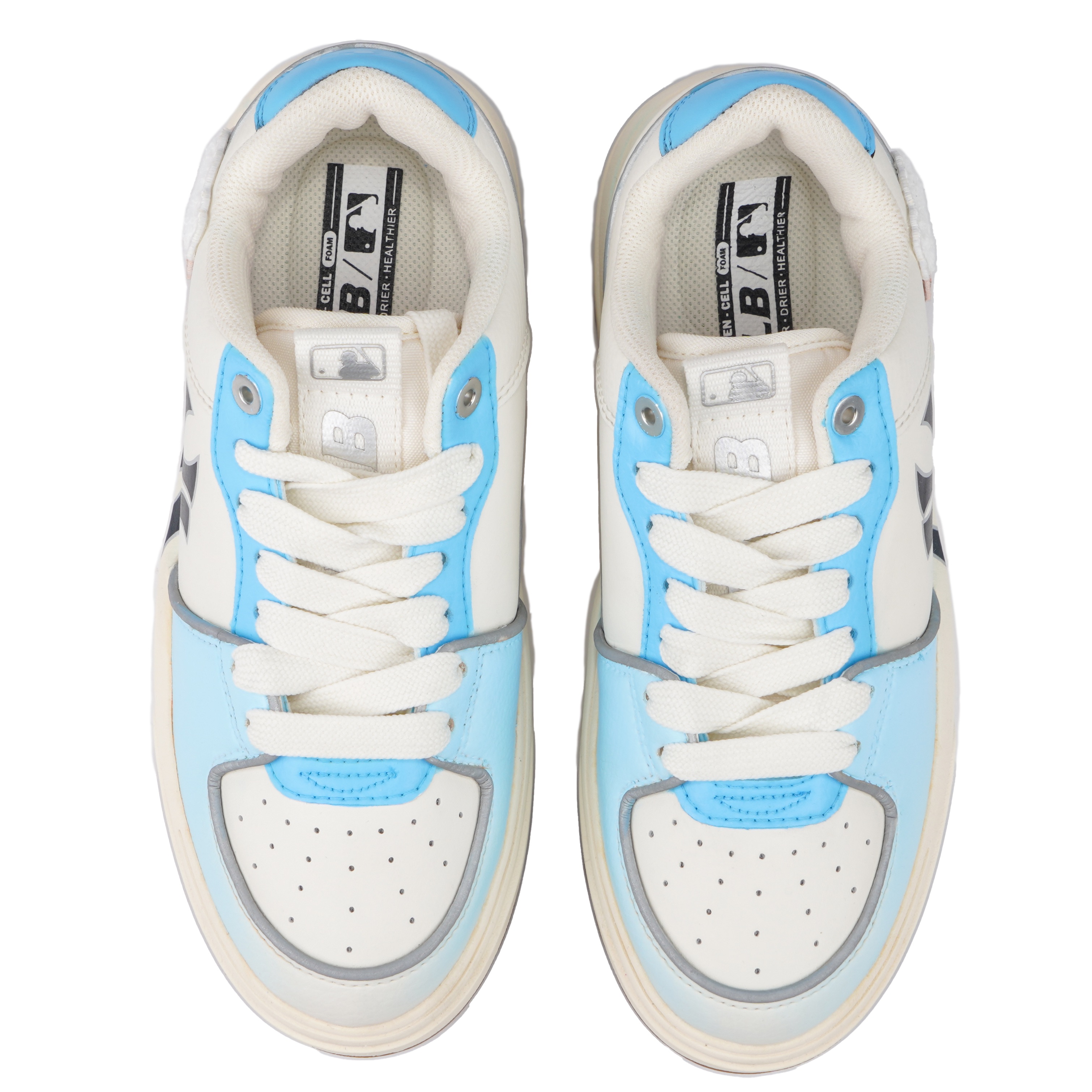 MLB Chunky Liner Slip-Resistant Low-Top Skateboard Shoes Unisex Blue White