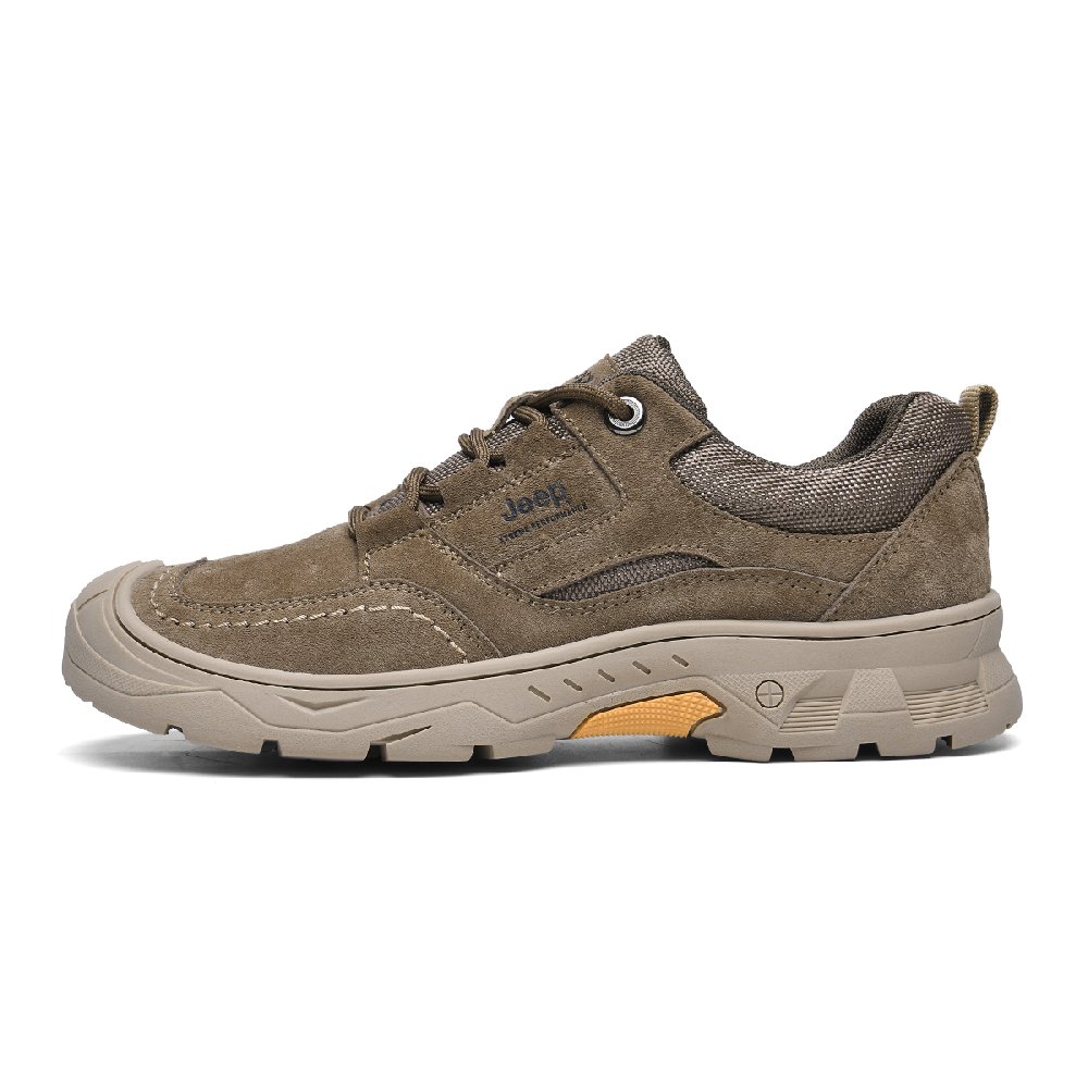Jeep Anti-Slip Wear-Resistant Low-Top Outdoor Shoes Men's Khaki