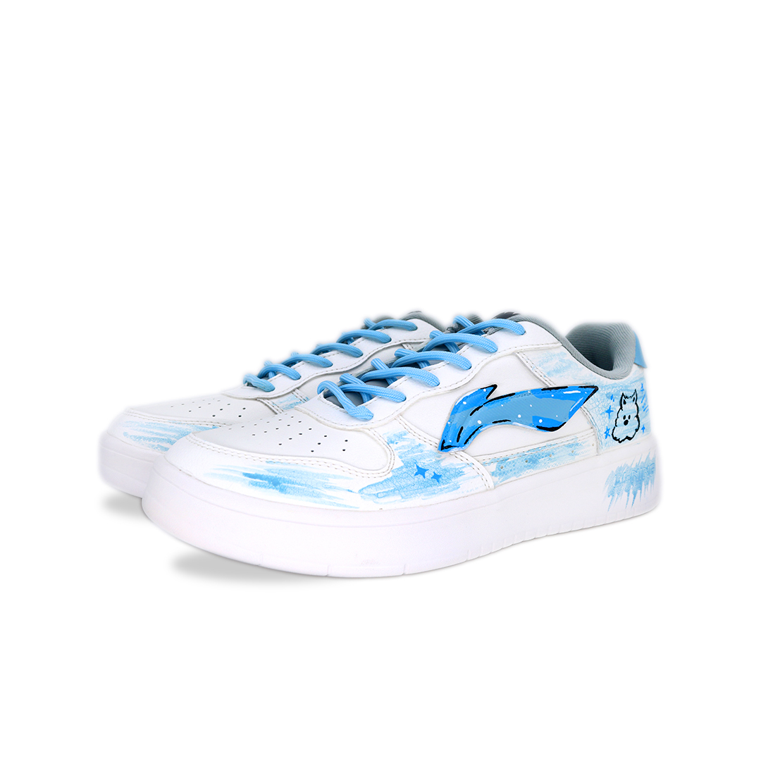 LiNing Pontoon Boats Wear resistant And Lightweight Low top Skateboard Shoes Men's White Blue купить в интернет-магазине Yoocart с быстрой доставкой по России.