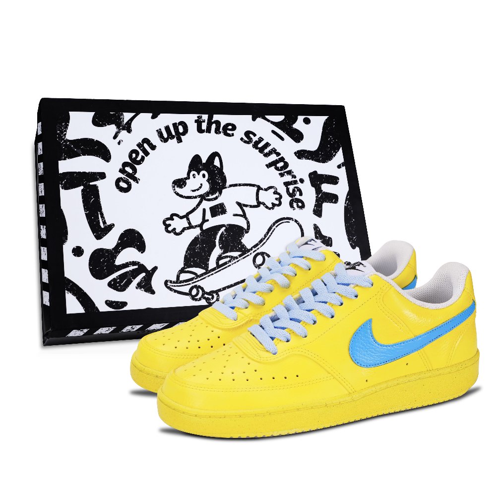 Nike Court Vision 1 Sunflower In City Abrasion Resistant Low Top Skateboard Shoes Unisex Lemon
