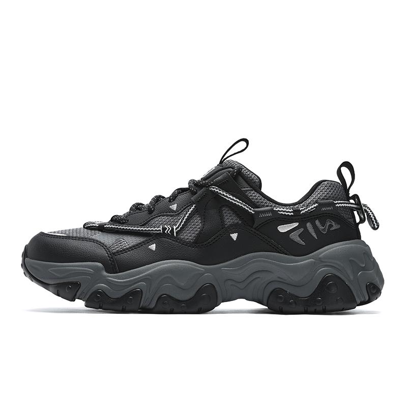 FILA Cat Paw 5th Generation Slip-Resistant Moisture-Wicking Coverage Low-Top Running Shoes Men's Black Gray