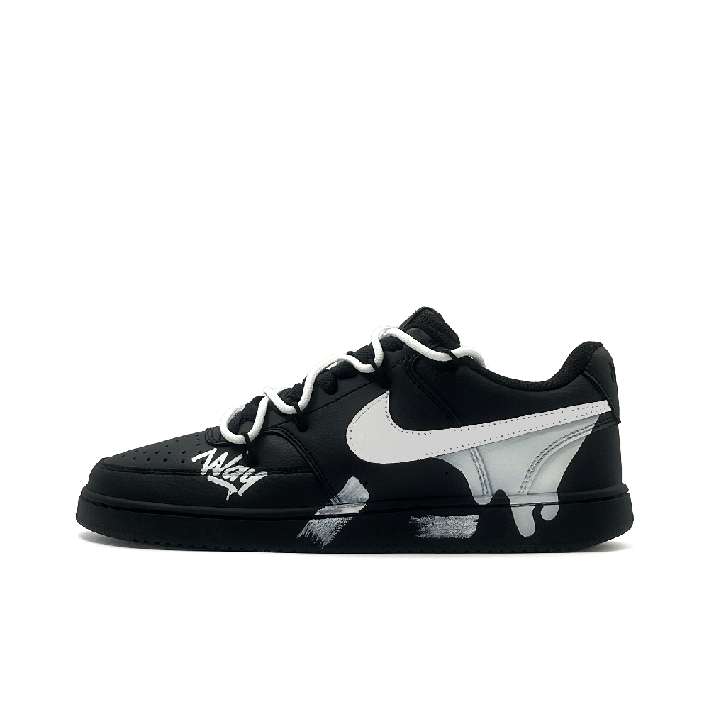 Nike Court Vision Low Wear-Resistant Slip-Resistant Low-Top Skateboard Shoes Unisex Black White