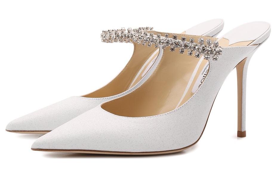 Jimmy Choo Bing Closed Toe Slippers Women's White