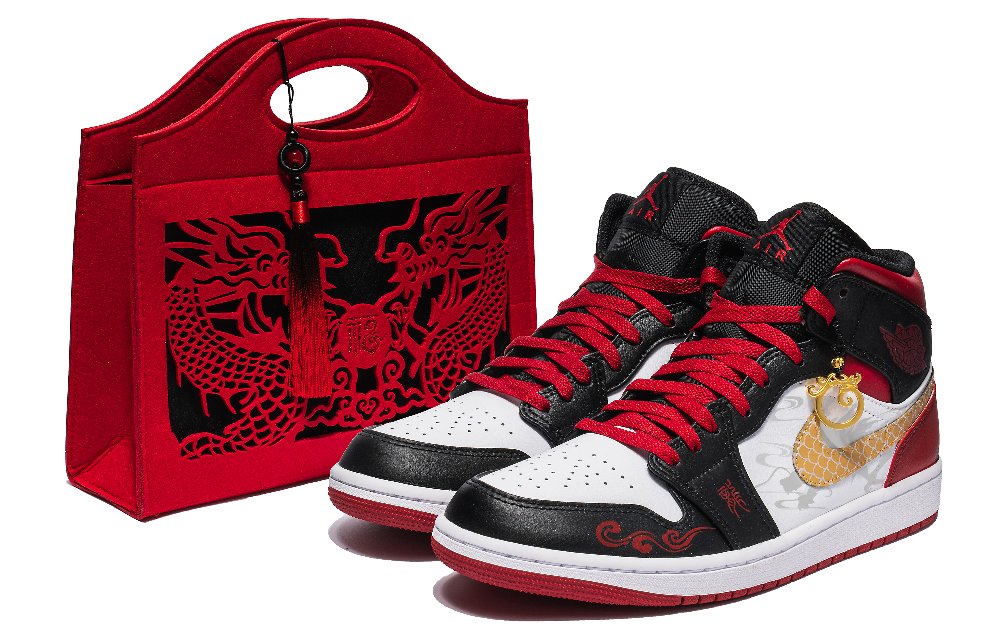 Jordan Air Jordan 1 High-Top Vintage Basketball Shoes Men's Black Red