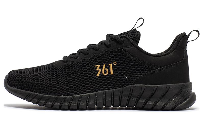 361° Cushioning Slip Resistant Low Top Running Shoes Men's Black Gold