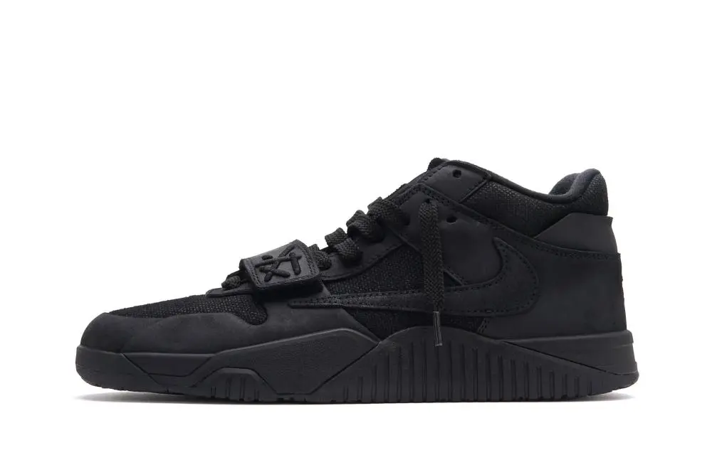 Travis Scott x Jordan Jumpman Jack Dark Matter Shock Absorbers Mid Top Basketball Shoes Unisex Black