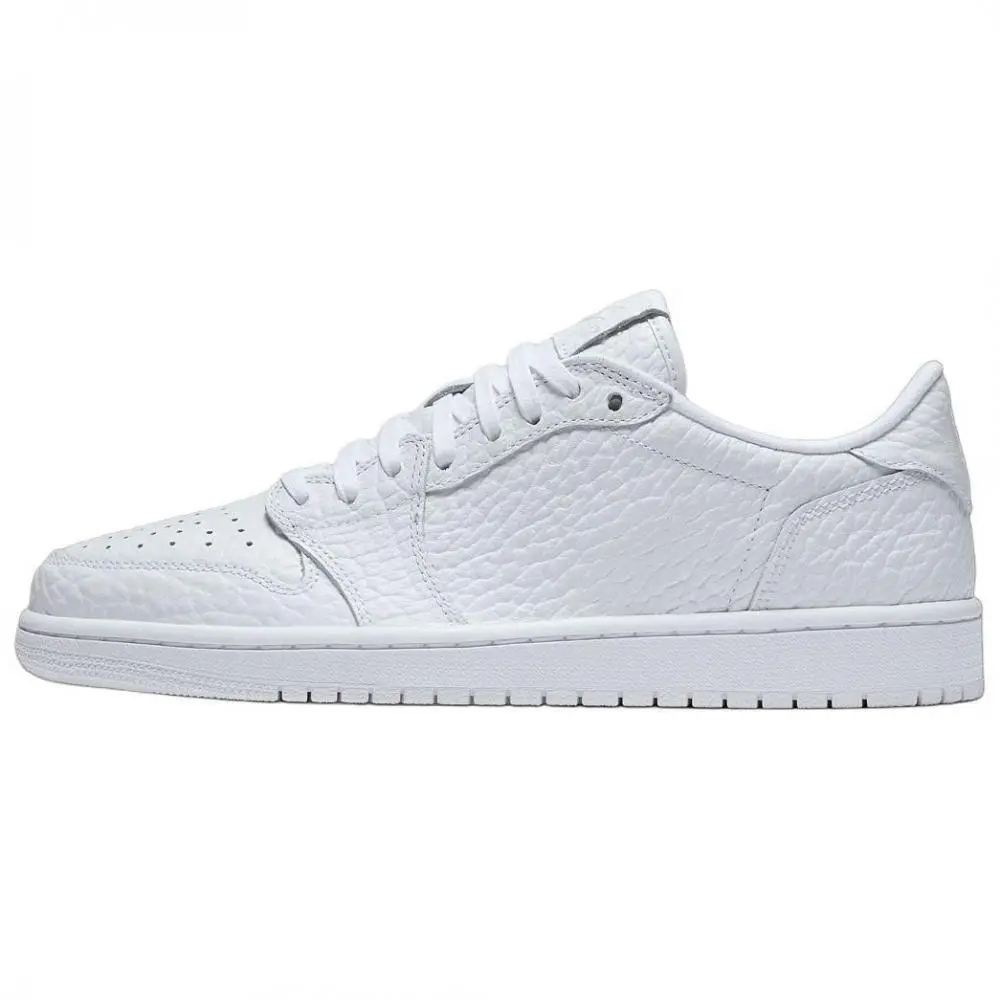 Jordan Air Jordan 1 Slip Resistant Abrasion Resistant Low top Vintage Basketball Shoes Men's White 2025 Edition