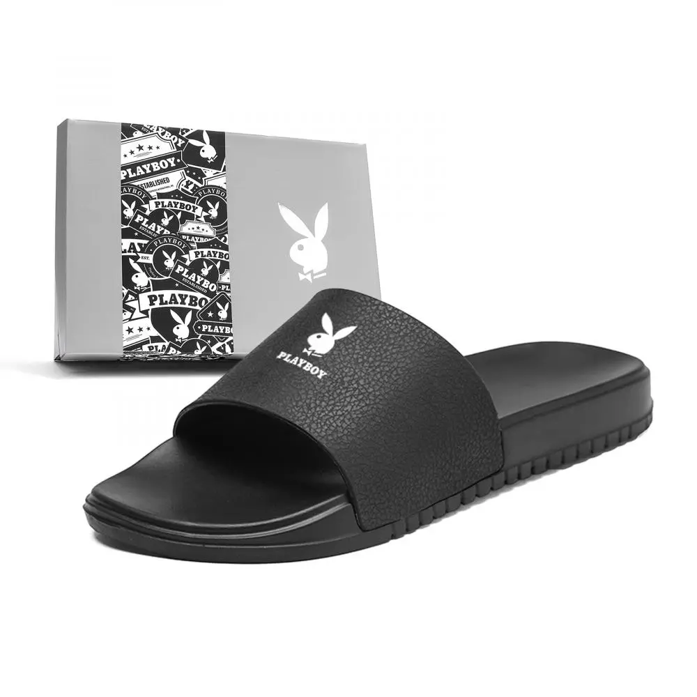 Playboy Slide Slippers Men's Black/Khaki/White