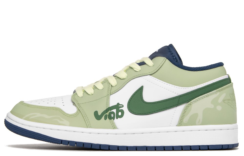 JORDAN Air JORDAN 1 Vintage Basketball Shoes Men Low Top White/Green
