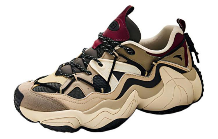 Anta Anti-Slip Wear-Resistant Low-Top Chunky Sneakers Men's Brown White