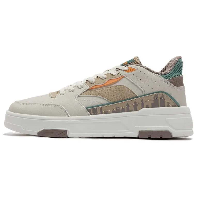 361° Anti Slip Wear Resistant Low Top Skateboard Shoes Men's Beige Brown