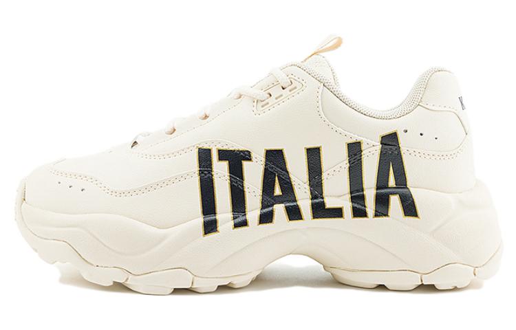Kappa Cushioning Slip Resistant Low Top Chunky Sneakers Unisex Beige Black